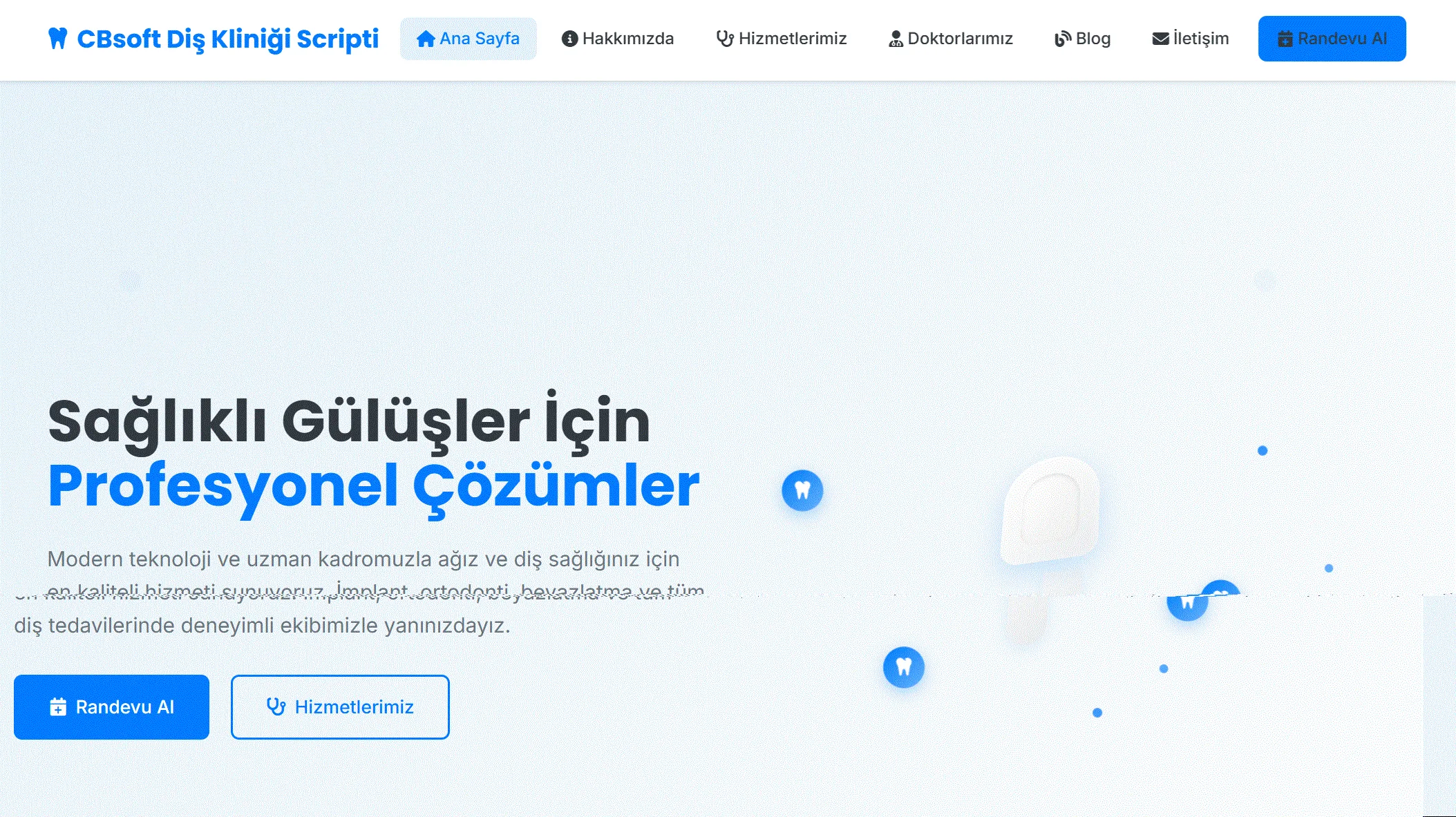 CBsoft Diş Kliniği Scripti