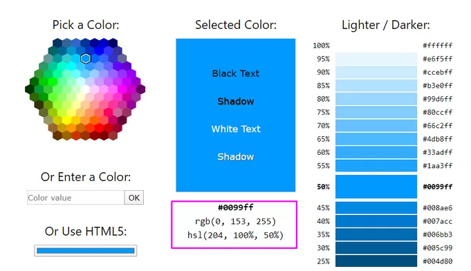 HTML renk kodları?